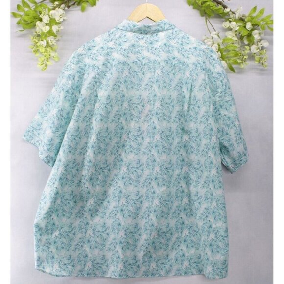 Geoffrey Beene Men's Short Sleeve Cotton Blend Button Up Shirt Blue Sz 2XL - Picture 2 of 8